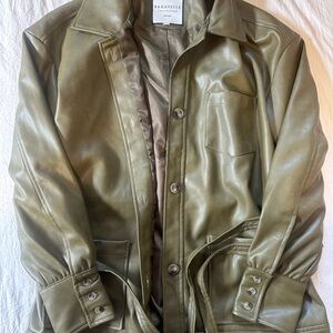 Bagatelle Olive Green Faux Leather Jacket
